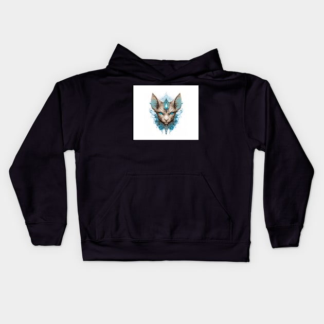 Sphynx Tattoo Art Kids Hoodie by Enchanted Reverie